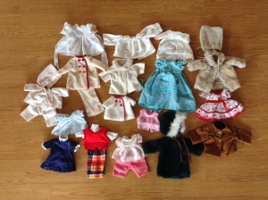 A sample of the many clothes my Grandma made for my Shirley Temple doll
